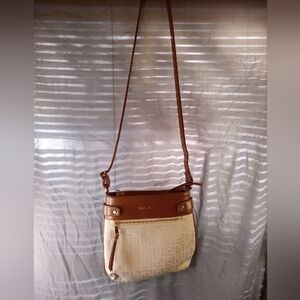 Florelli Lila Brown and Cream Crossbody Bag